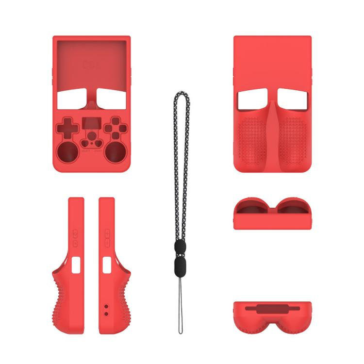 For R36 MAX Handheld Game Consoles Dustproof Silicone Protective Cover(Red) by bashfashion