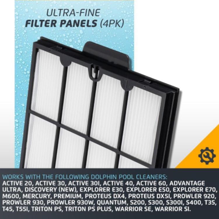 9991467-R4 Ultra-Fine Filter Panels Set For Dolphin Active 20 Explorer E30 M600 Proteus by bashfashion