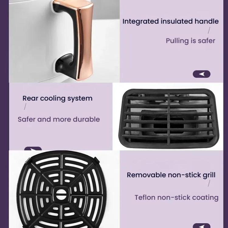 8L Air Fryer Household Multi-Function Large Capacity Oil-Free Electric Fryer, Color: Black US Plug by bashfashion