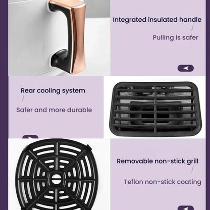 8L Air Fryer Household Multi-Function Large Capacity Oil-Free Electric Fryer, Color: Black EU Plug by bashfashion