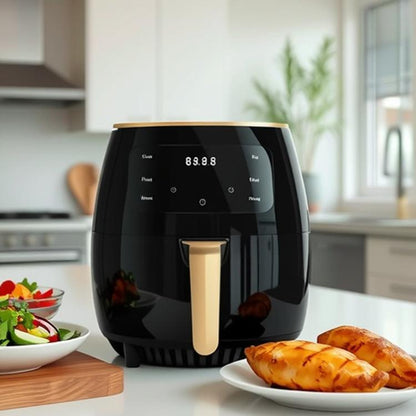 6L 1400W Air Fryer Household Large Capacity French Fry Maker Multifunctional Electric Fryer, Color: Black US Plug by bashfashion