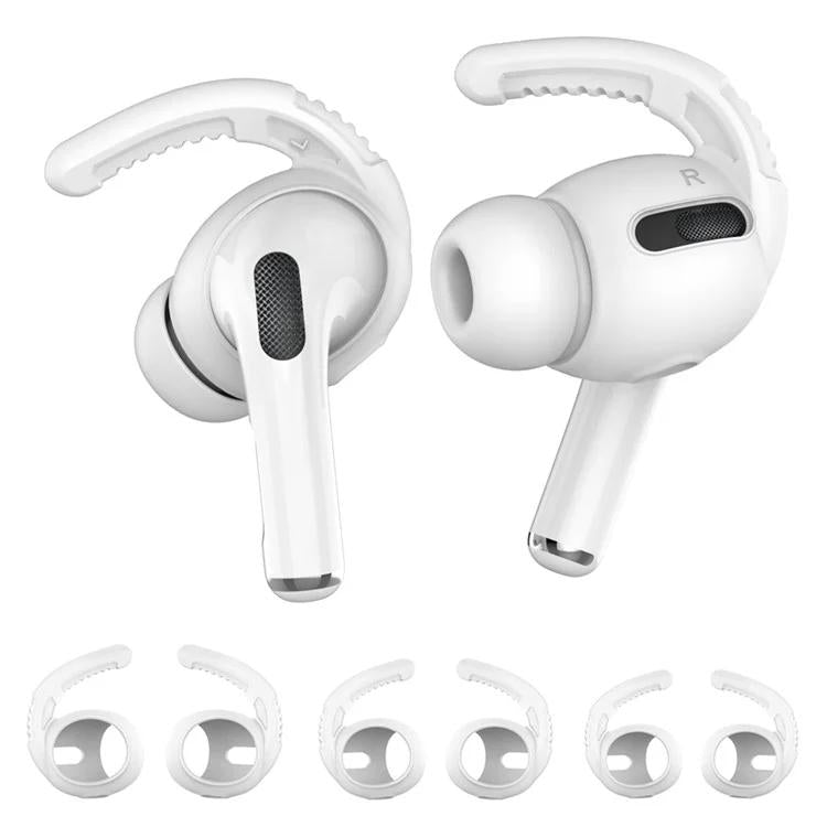 For AirPods Pro AhaStyle PT100 3pairs S+M+L Silicone Anti-Loss Anti-Slip Ear Hook Earplug Cap(White) by AhaStyle