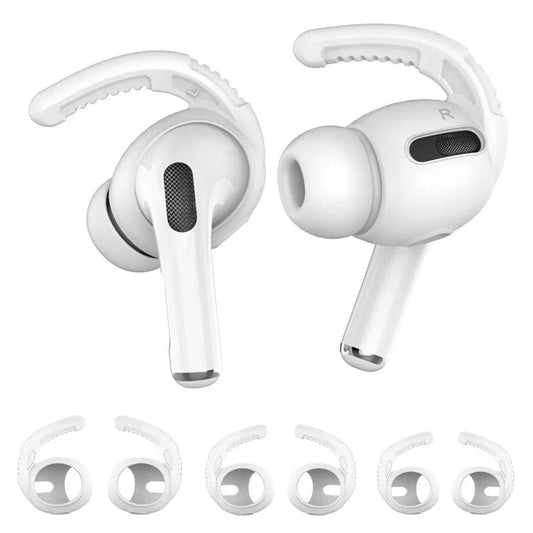 For AirPods Pro AhaStyle PT100 3pairs S+M+L Silicone Anti-Loss Anti-Slip Ear Hook Earplug Cap(White) by AhaStyle
