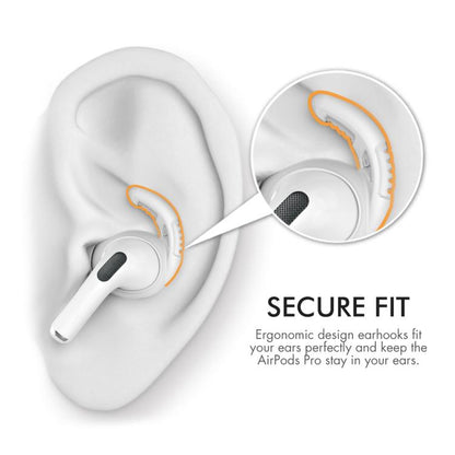 For AirPods Pro AhaStyle PT100 3pairs S+M+L Silicone Anti-Loss Anti-Slip Ear Hook Earplug Cap(White) by AhaStyle