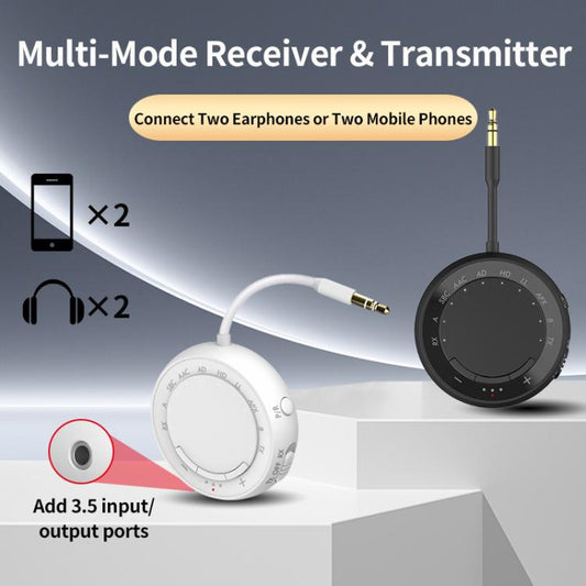 2-in-1 Bluetooth 5.4 Audio Adapter with Qualcomm Chip Low Latency Wireless Transmitter/Receiver for Car/Home(White) by bashfashion