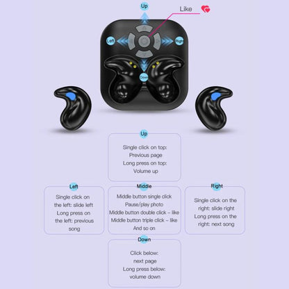 Bluetooth Sleep Earphones Video Like Remote Control E-book Page Turner(Purple) by bashfashion