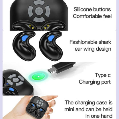 Bluetooth Sleep Earphones Video Like Remote Control E-book Page Turner(Skin Color) by bashfashion