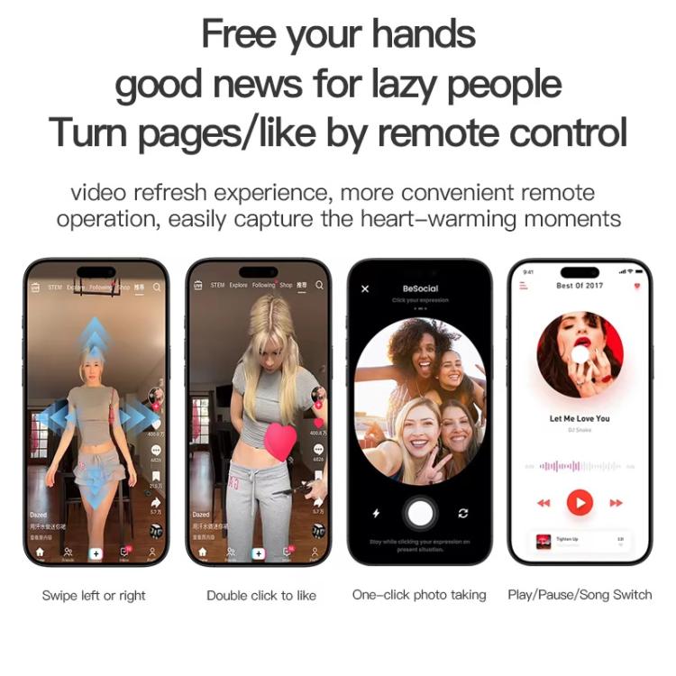 Bluetooth Sleep Earphones Video Like Remote Control E-book Page Turner(Purple) by bashfashion