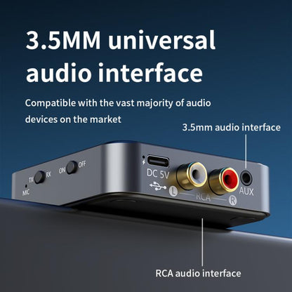 2-in-1 Bluetooth 5.4 Audio Transceiver HiFi Transmitter/Receiver, HD Calls, RCA/3.5mm AUX for Car/Home Stereo by bashfashion