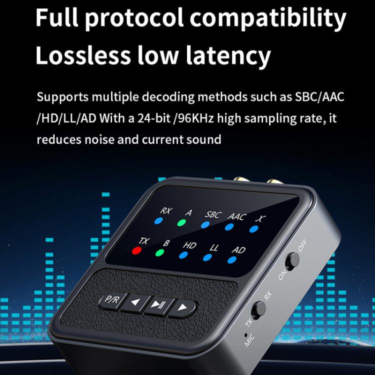 2-in-1 Bluetooth 5.4 Audio Transceiver HiFi Transmitter/Receiver, HD Calls, RCA/3.5mm AUX for Car/Home Stereo by bashfashion