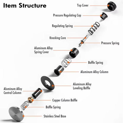 51mm Adjustable Impact Coffee Tamper with Threaded Base Spring-Loaded Espresso Tamper Tool by bashfashion