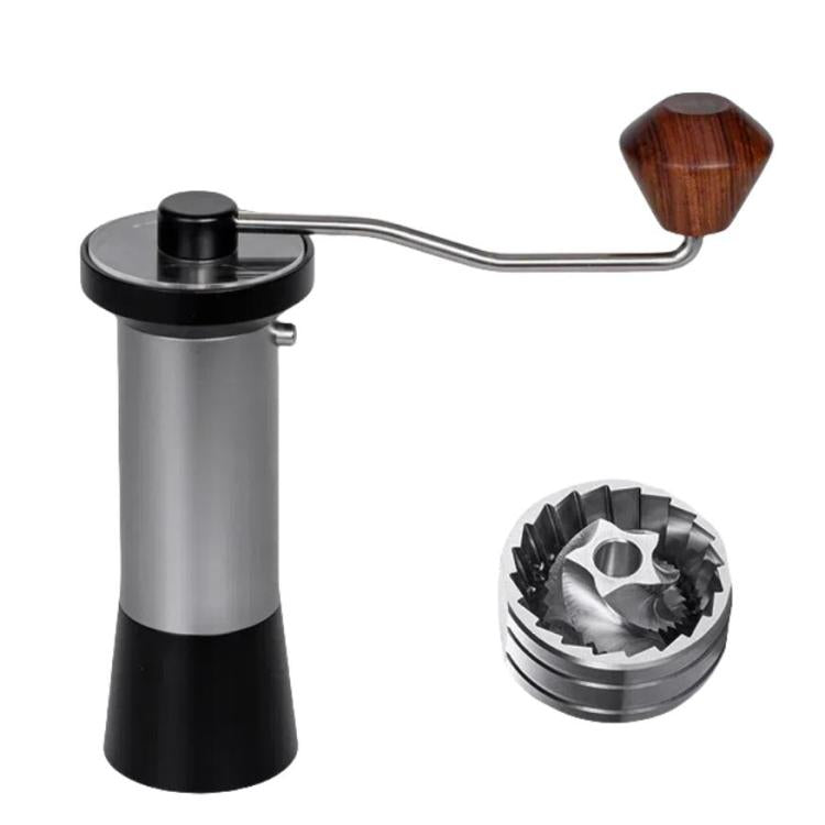 Manual Coffee Grinder with 5-Claw 420 Stainless Steel Burr External Click Adjustable Grind Settings(Silver Black) by bashfashion