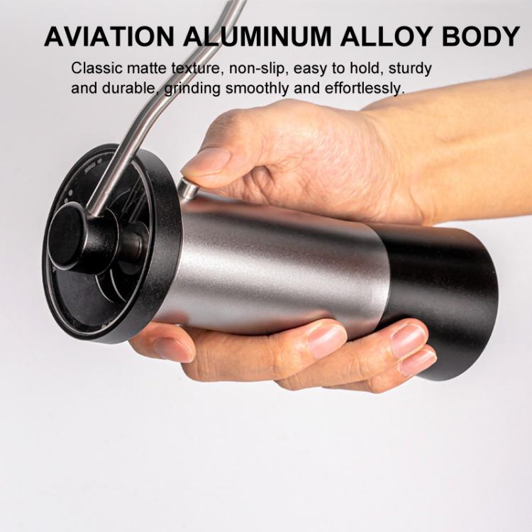 Manual Coffee Grinder with 5-Claw 420 Stainless Steel Burr External Click Adjustable Grind Settings(Silver Black) by bashfashion