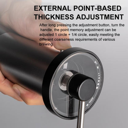 Manual Coffee Grinder with 5-Claw 420 Stainless Steel Burr External Click Adjustable Grind Settings(Silver Black) by bashfashion