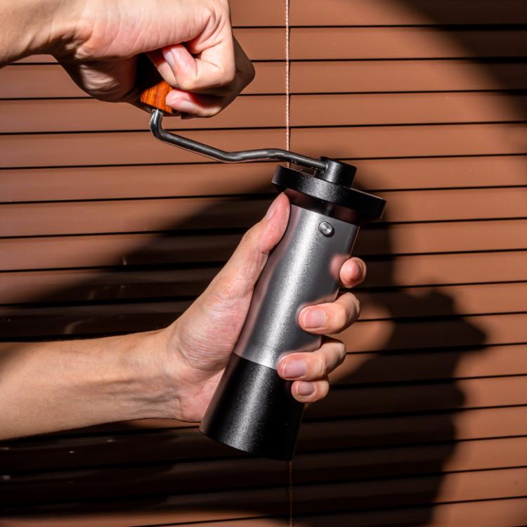 Manual Coffee Grinder with 5-Claw 420 Stainless Steel Burr External Click Adjustable Grind Settings(Silver Black) by bashfashion