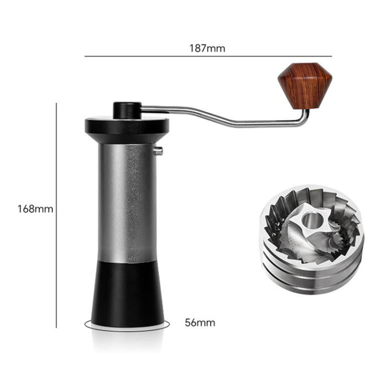 Manual Coffee Grinder with 5-Claw 420 Stainless Steel Burr External Click Adjustable Grind Settings(Silver Black) by bashfashion