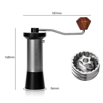 Manual Coffee Grinder with 5-Claw 420 Stainless Steel Burr External Click Adjustable Grind Settings(Silver Black) by bashfashion