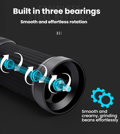 Seven Stars Manual Coffee Grinder CNC Stainless Steel Burr Foldable Hand Crank Mill for Coffee Beans(Silver) by bashfashion