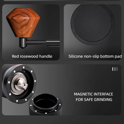 Seven Stars Manual Coffee Grinder CNC Stainless Steel Burr Foldable Hand Crank Mill for Coffee Beans(Silver) by bashfashion