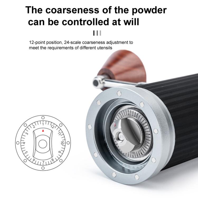 Seven Stars Manual Coffee Grinder CNC Stainless Steel Burr Foldable Hand Crank Mill for Coffee Beans(Silver) by bashfashion