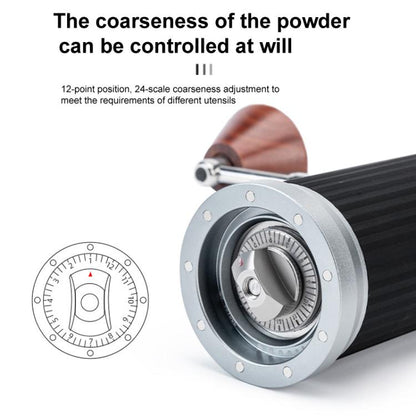 Seven Stars Manual Coffee Grinder CNC Stainless Steel Burr Foldable Hand Crank Mill for Coffee Beans(Silver) by bashfashion