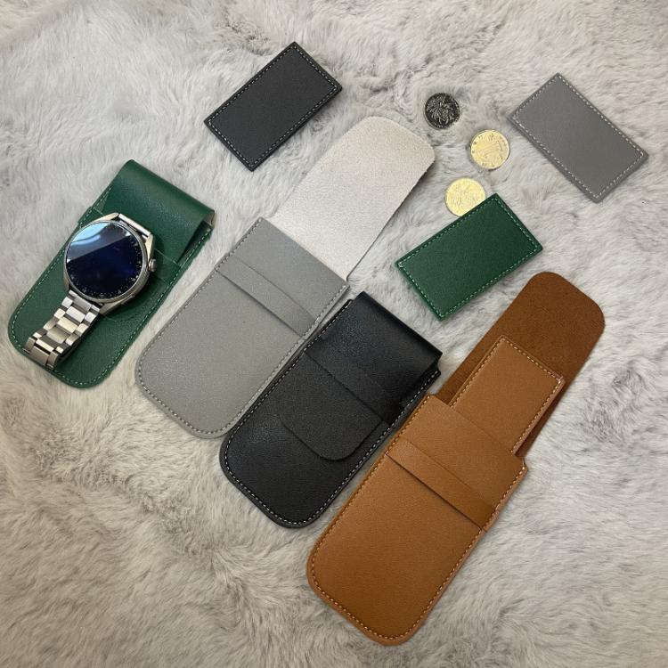 Watch Storage Bag Mechanical Watches Scratch Resistant Leather Case For Travel Storage(Green) by bashfashion