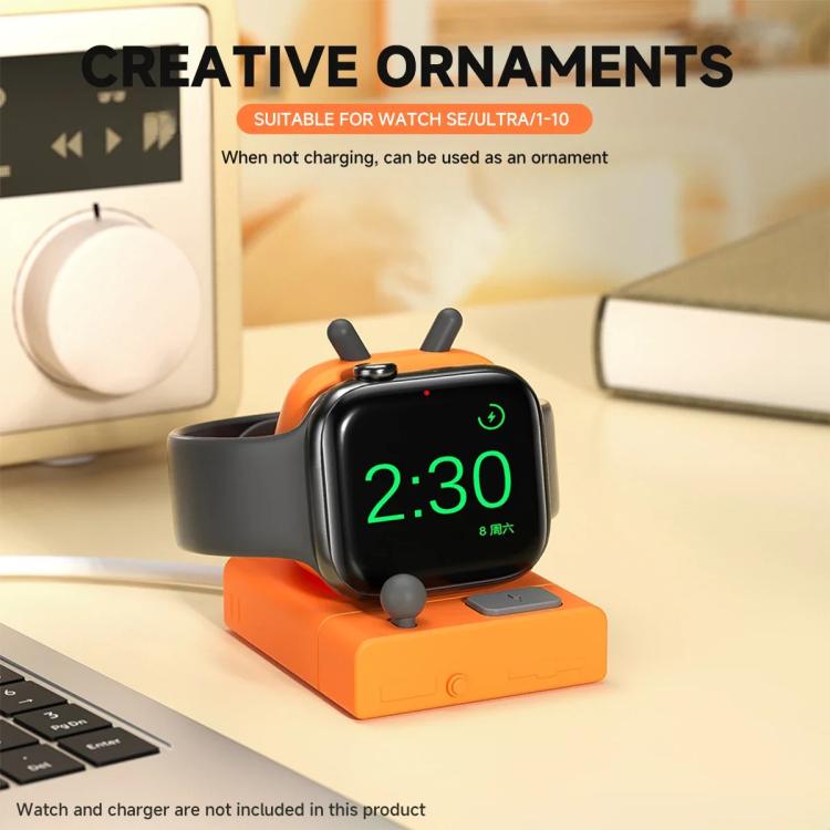 For Apple Watch Desktop Stand Silicone Base, Without Charger(Orange) by bashfashion
