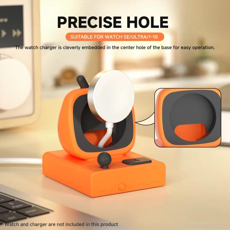 For Apple Watch Desktop Stand Silicone Base, Without Charger(Orange) by bashfashion