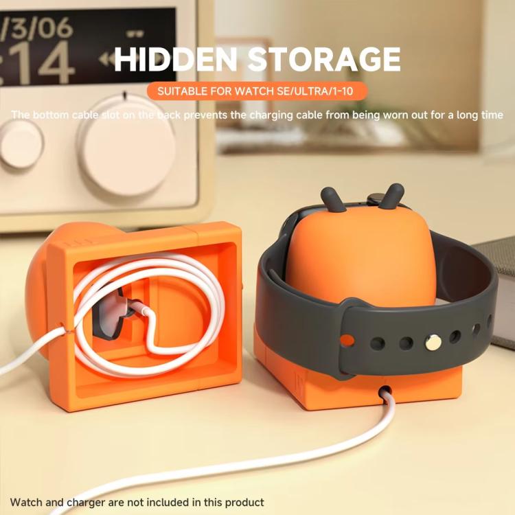 For Apple Watch Desktop Stand Silicone Base, Without Charger(Orange) by bashfashion