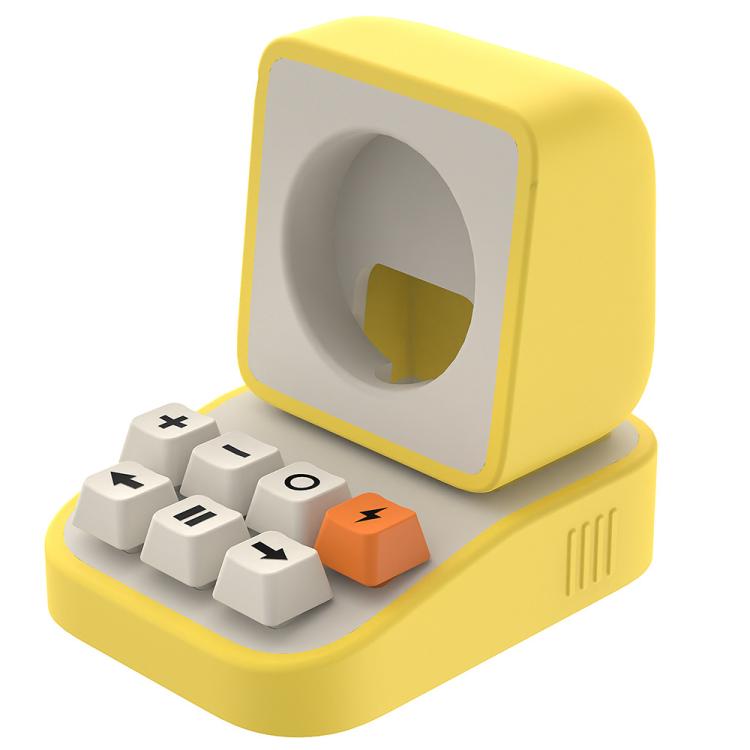 For Apple Watch Typewriter Style Stand Wireless Charging Silicone Base(Yellow) by bashfashion