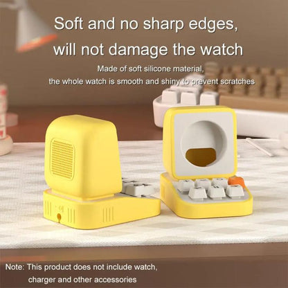 For Apple Watch Typewriter Style Stand Wireless Charging Silicone Base(Purple) by bashfashion