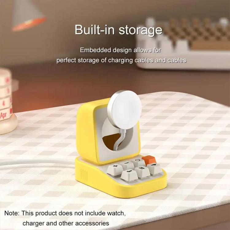 For Apple Watch Typewriter Style Stand Wireless Charging Silicone Base(Yellow) by bashfashion