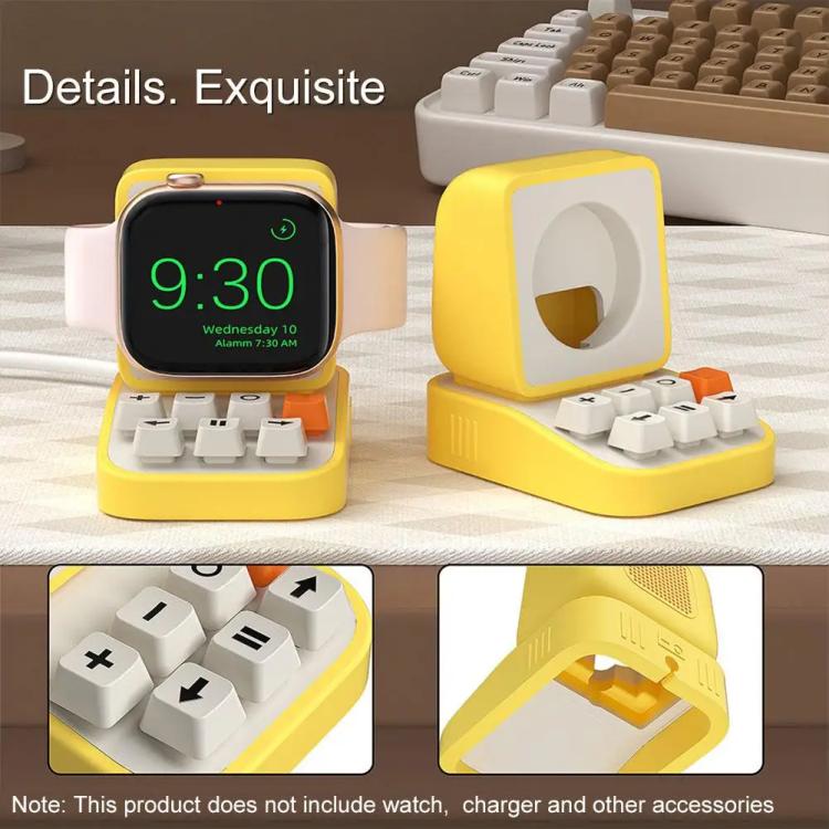 For Apple Watch Typewriter Style Stand Wireless Charging Silicone Base(Yellow) by bashfashion