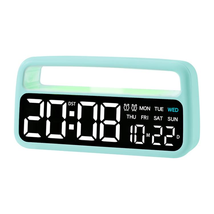 LED Ambient Light Bedside Alarm Clock Home Decor Multi-Function Clock With White Light(Green) by bashfashion