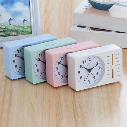 Bo Sheng GH222 Weekly Alarm Clock Square Quartz Desk Clock Scanning Silent Pointer Clock(Pink) by Bo Sheng