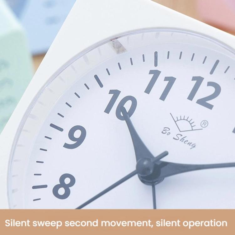 Bo Sheng GH222 Weekly Alarm Clock Square Quartz Desk Clock Scanning Silent Pointer Clock(Pink) by Bo Sheng