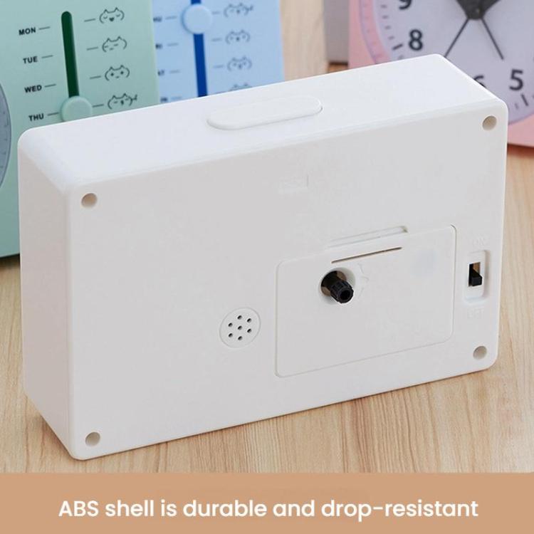 Bo Sheng GH222 Weekly Alarm Clock Square Quartz Desk Clock Scanning Silent Pointer Clock(Blue) by Bo Sheng