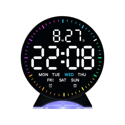 LED Multifunction Electronic Alarm Clock Running Seconds Clock Bedside with Night Light Electronic Clock, Color: Black Shell White Light by bashfashion