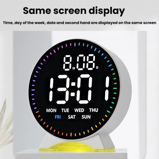 LED Multifunction Electronic Alarm Clock Running Seconds Clock Bedside with Night Light Electronic Clock, Color: Black Shell Blue Light by bashfashion