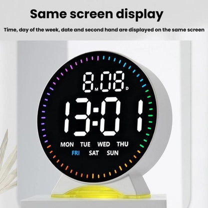 LED Multifunction Electronic Alarm Clock Running Seconds Clock Bedside with Night Light Electronic Clock, Color: Black Shell Green Light by bashfashion