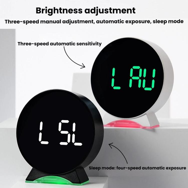 LED Multifunction Electronic Alarm Clock Running Seconds Clock Bedside with Night Light Electronic Clock, Color: White Shell Red Light by bashfashion
