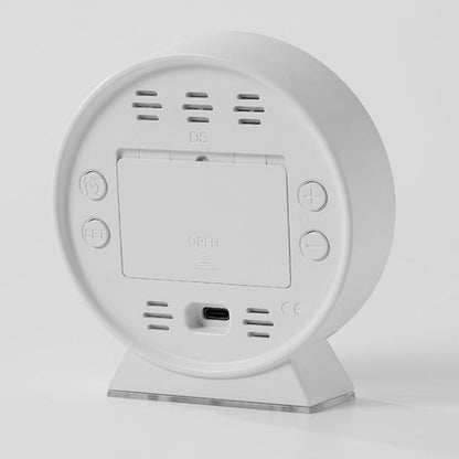 LED Multifunction Electronic Alarm Clock Running Seconds Clock Bedside with Night Light Electronic Clock, Color: White Shell Red Light by bashfashion