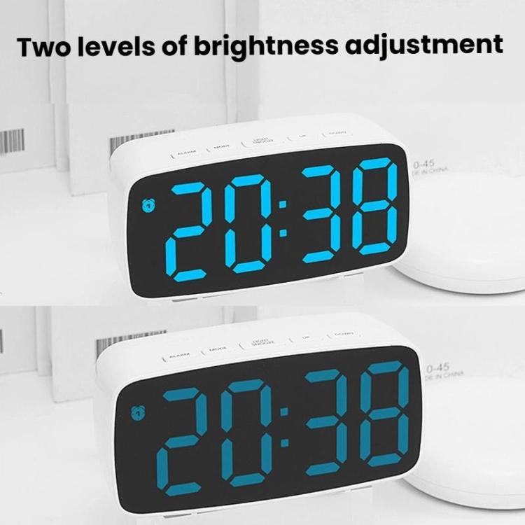 LED Electronic Alarm Clock Bedside Vibrator Clock, Color: White Shell Blue Light by bashfashion