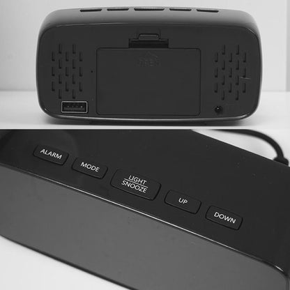 LED Electronic Alarm Clock Bedside Vibrator Clock, Color: Black Shell White Light by bashfashion