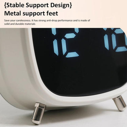 Loud Metal Powerful Ringing Clock LED Multifunction Clock, Color: Black Shell Blue Light by bashfashion