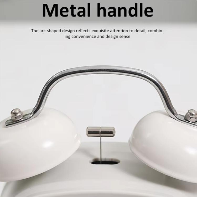 Loud Metal Powerful Ringing Clock LED Multifunction Clock, Color: Black Shell White Light by bashfashion