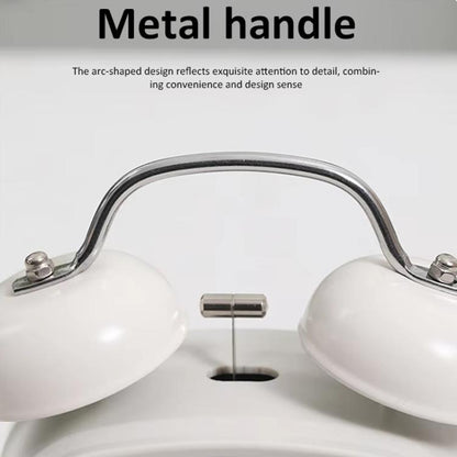 Loud Metal Powerful Ringing Clock LED Multifunction Clock, Color: White Shell Green Light by bashfashion