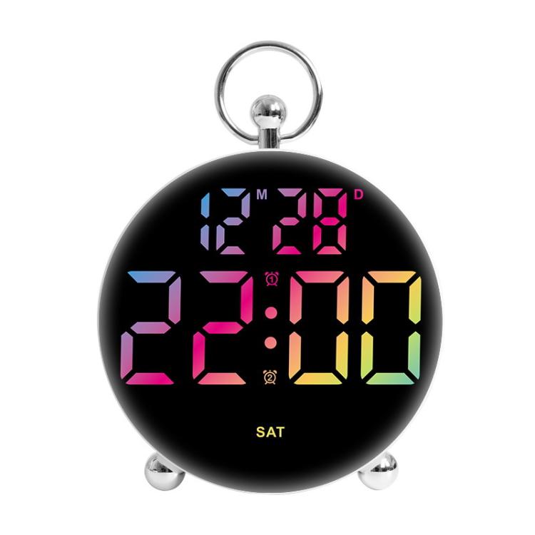 LED Multi-Function Digital Clock Student Desktop Digital Timepiece Plug-in Alarm Clock(Colorful) by bashfashion