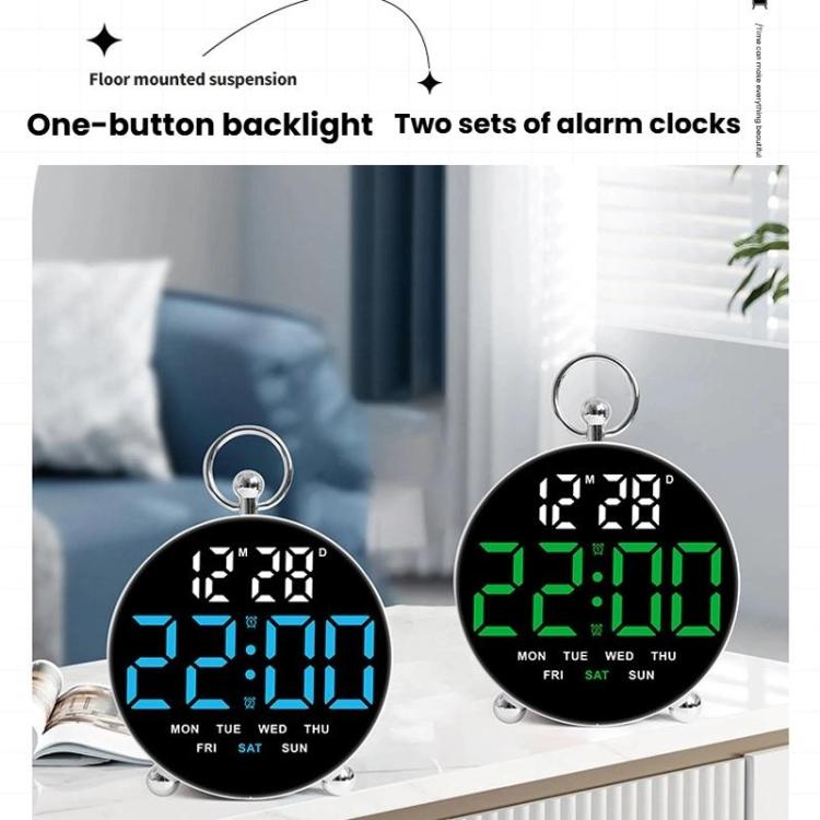 LED Multi-Function Digital Clock Student Desktop Digital Timepiece Plug-in Alarm Clock(Colorful) by bashfashion
