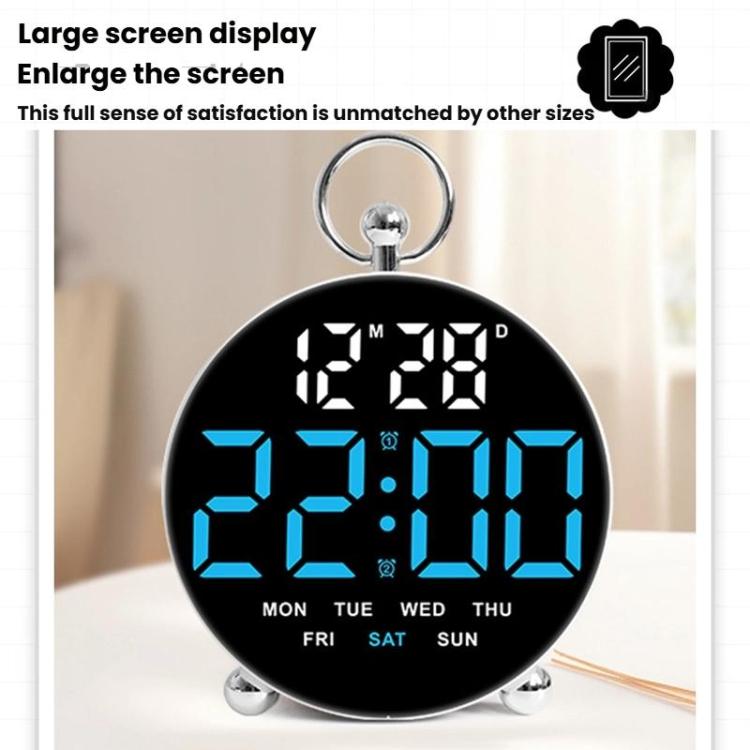 LED Multi-Function Digital Clock Student Desktop Digital Timepiece Plug-in Alarm Clock(White) by bashfashion